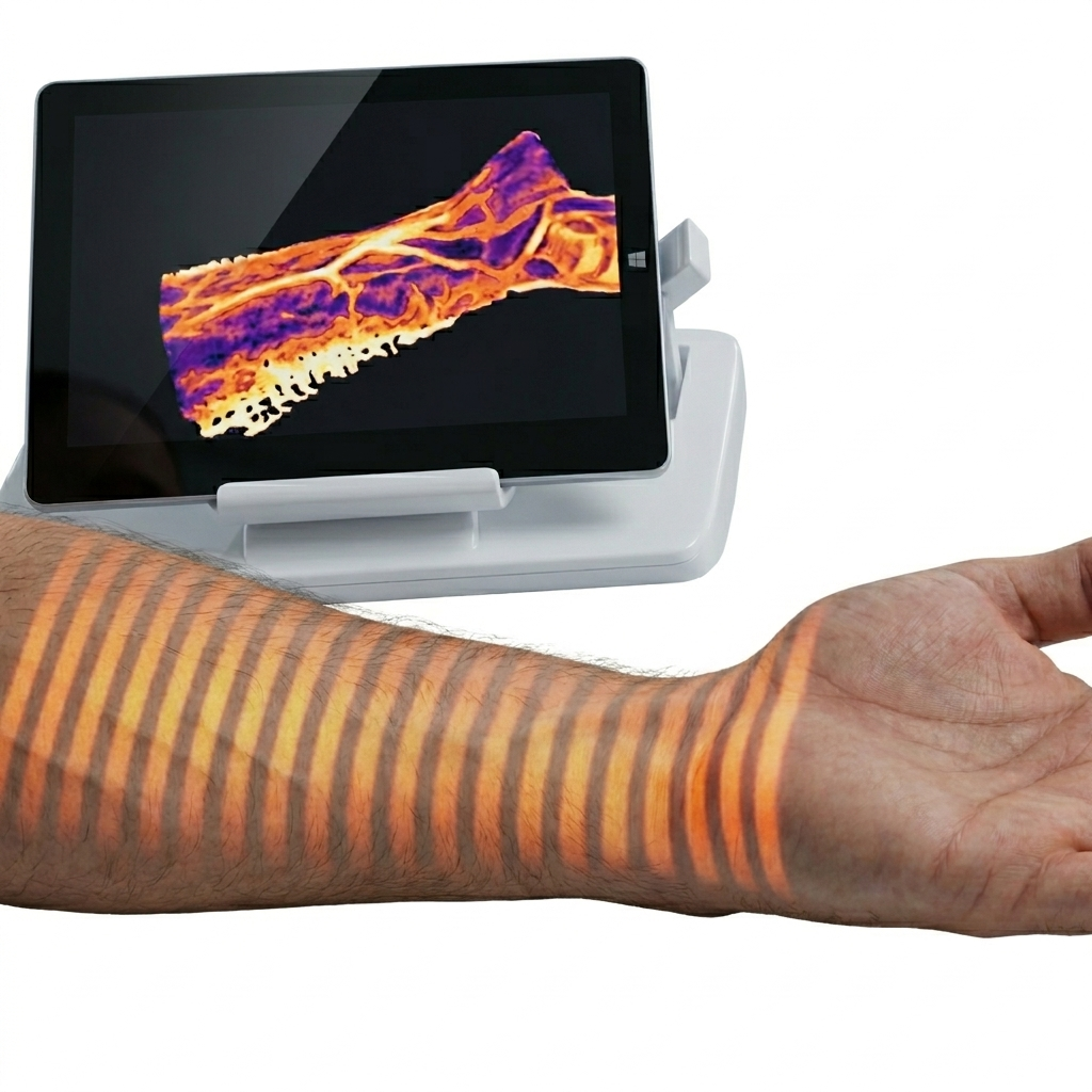 MELSCI-enhet scanning av underarm med perfusionskarta